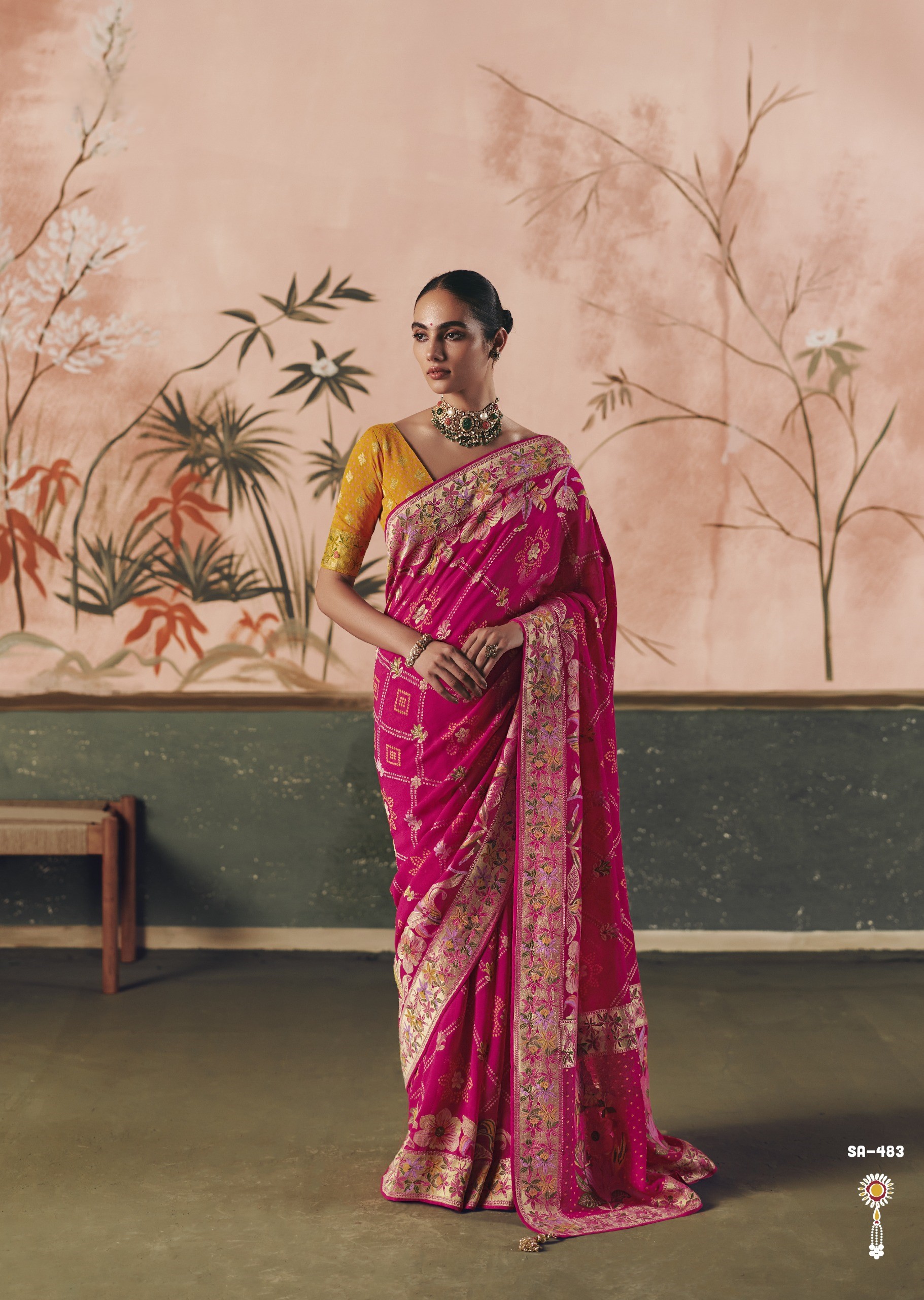Tassel Weave Designer Weaving Work & Beautiful Bandhani Saree